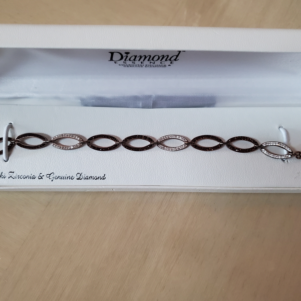 Diamond Supply Co. Women's Diamond And Zirconia Two Tone Bracelet